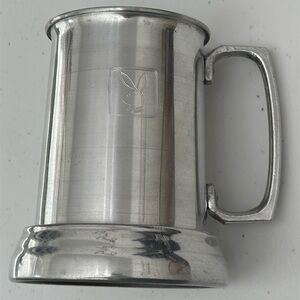 1970’s Playboy Club Vintage Aluminum Beer Mug Stein With Glass Bottom